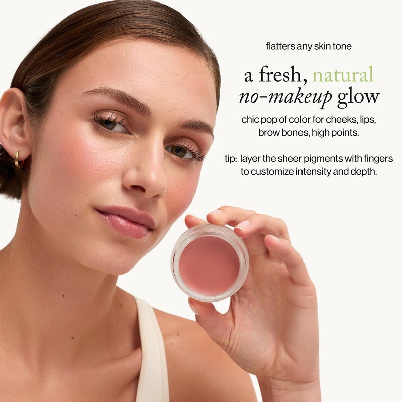goop Beauty Cream Blush | Sheer Pop of Color for Lips & Cheeks | Vitamin C, Vitamin E & Safflower Oil | Natural Makeup for Glowing Skin | 0.5 oz | Afterglow - Soft Berry