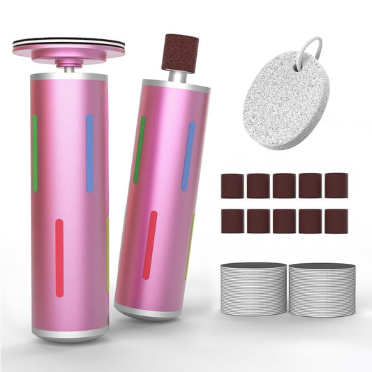 Electric Foot Callus Remover, Painless 2-in-1 Electric Foot Filer - 80 Discs, Adjustable Speed, Professional Pedicure Tool for Dry Cracked Heels, Home Spa & Salon (Pink)