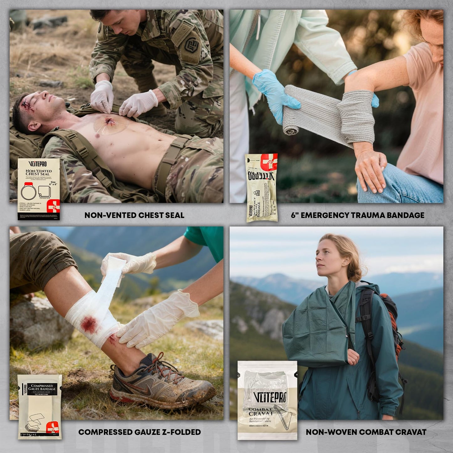 19PCS IFAK Trauma Kit, First Aid Kits Refill Supplies with Tourniquet, Emergency Trauma Bandage, Non-Vented Chest Seal, Emergency Medical & Survival Kit for Bleeding Control, Car & Camping