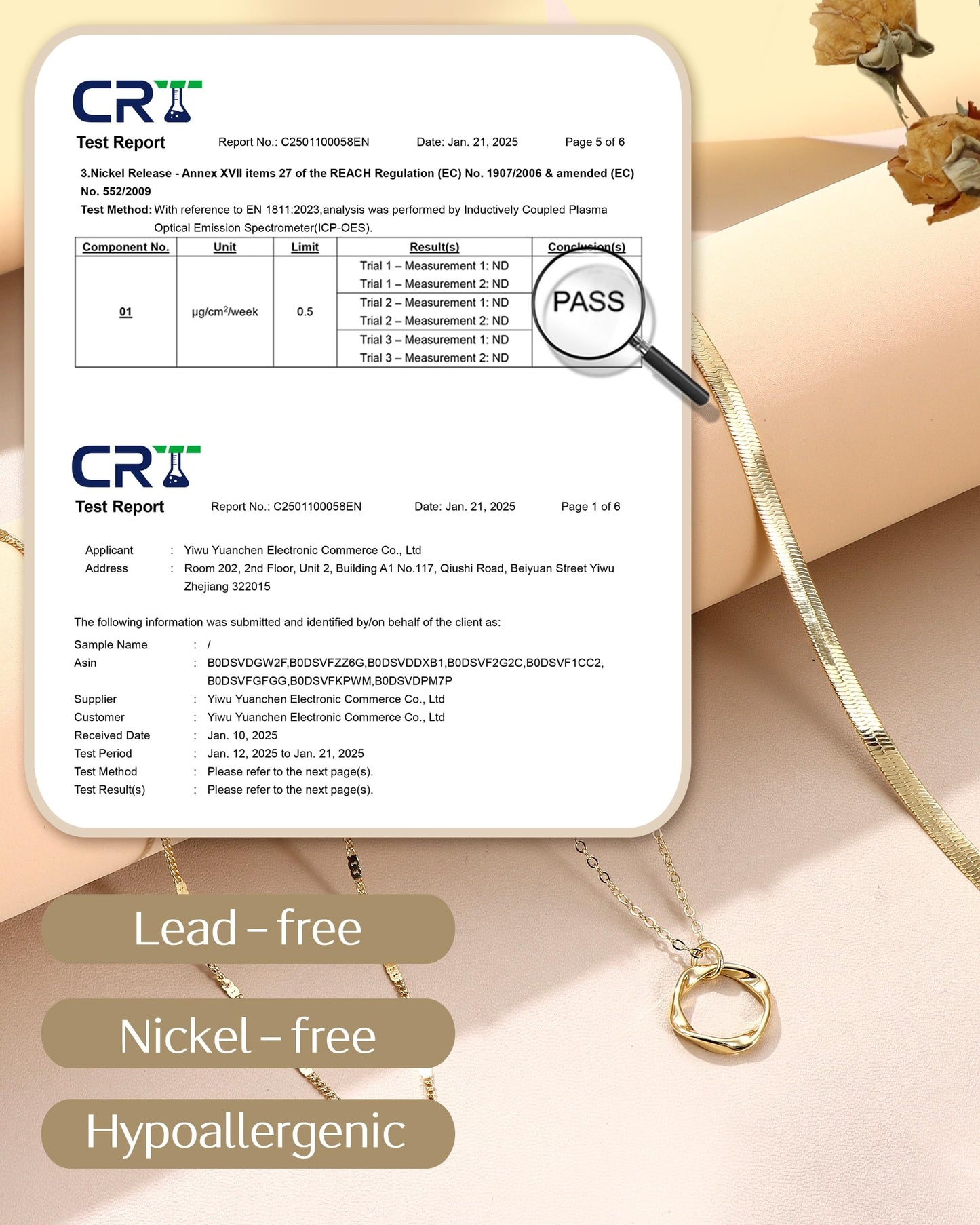 TEN MIRO Layered Gold Plated Necklaces for Women Non Tarnish, Dainty 16k Gold Plated Necklace Stack Stackable Necklace for Women Layering Chain Circle Pendant Herringbone Imitation Pearl Choker Necklaces