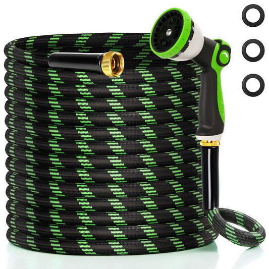 Ahititi Garden Hose 25 ft Water Hose Flexible Non-Expandable Outdoor Heavy Duty Lightweight Leakproof Kink-free flex Watering Hose Pipe for 3/4 inchs Fitting Yard Lawn Outside Car Wash