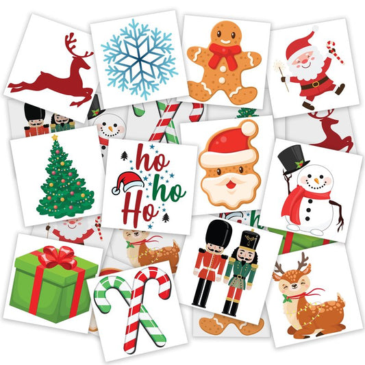 ArtCreativity Individual Christmas Tattoos for Kids - Set of 144-2 Inch Winter Holiday Temporary Tattoos in 12 Festive Designs - Classroom Christmas Party Favors and Stocking Stuffers For Kids