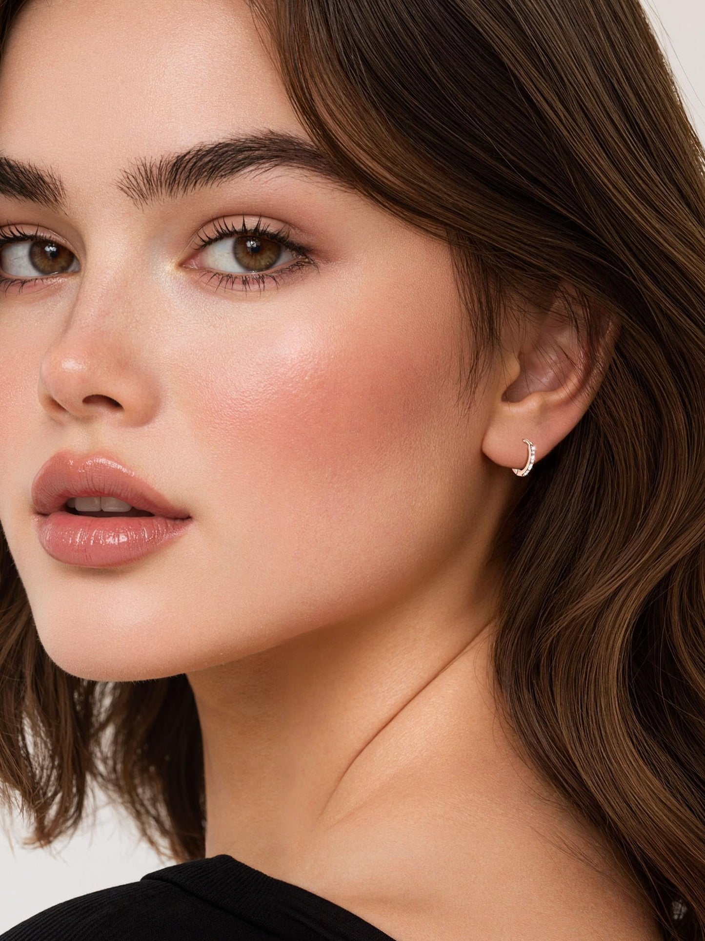 Rose Gold Hoop Earrings For Women Cubic Hoops Earring Hypoallergenic 8mm Tiny Huggie Jewelry Non Tarnish Cartilage Piercing Waterproof Ear Earings