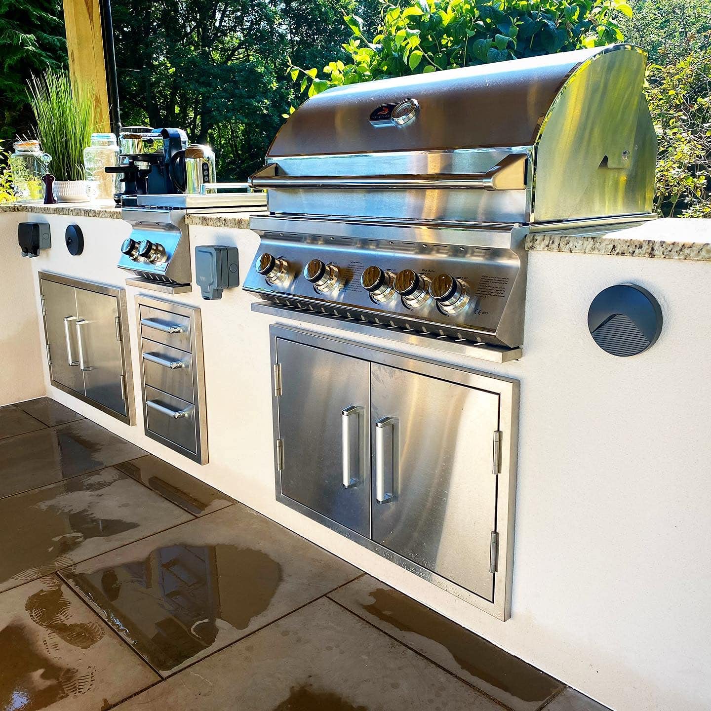 Bonfire Outdoor Kitchen Double Access Door,33x22 Inch,304 Stainless Steel BBQ Grill Doors,CBADD,Silver