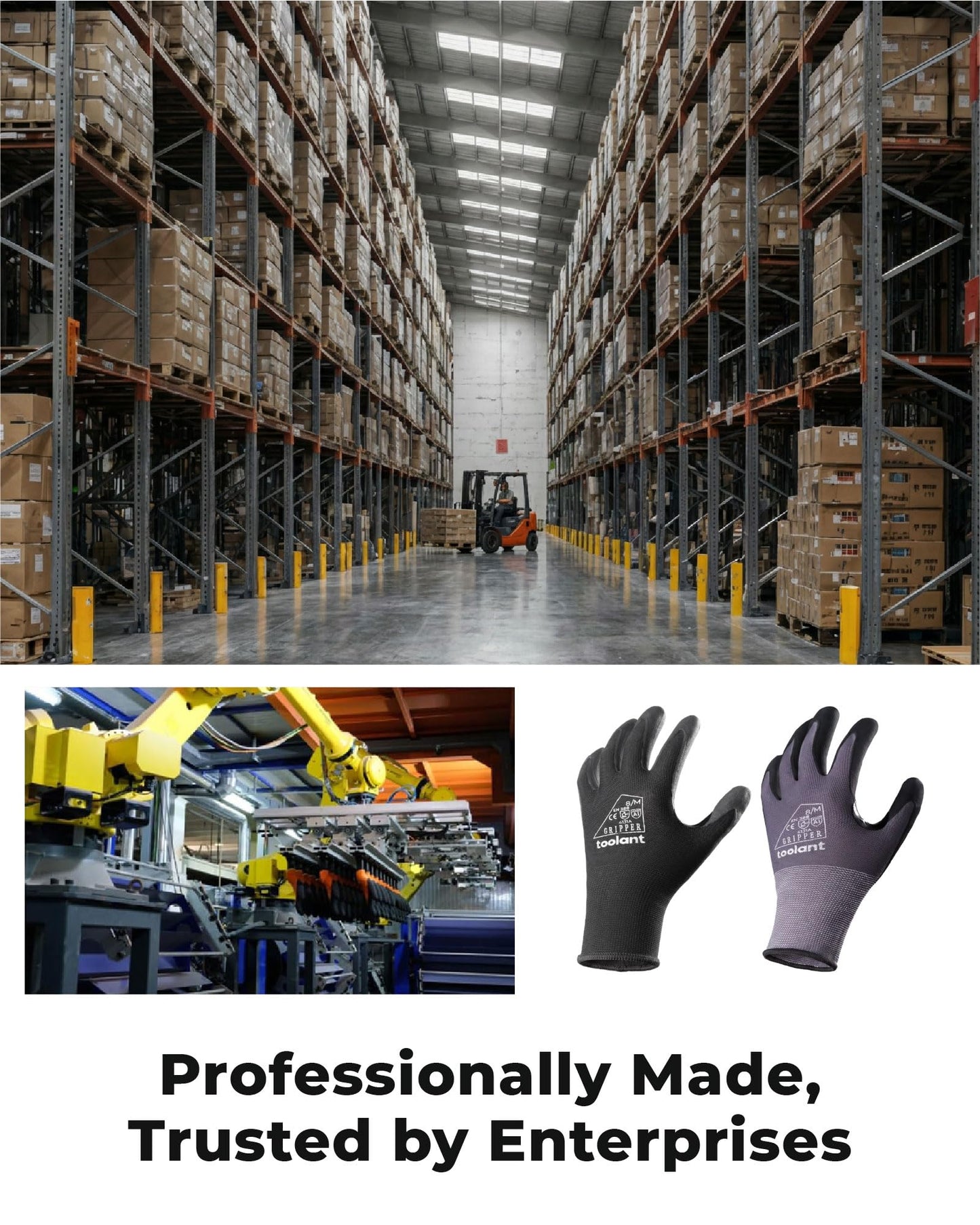 toolant 6 Pairs Work Gloves MicroFoam Nitrile Coated, 15 Gauge Breathable Nylon with Grip in Wet & Oily Condition, Touchscreen, Certified Working Gloves Bulk for Gardening, Warehouse,Automotive,Gray,M