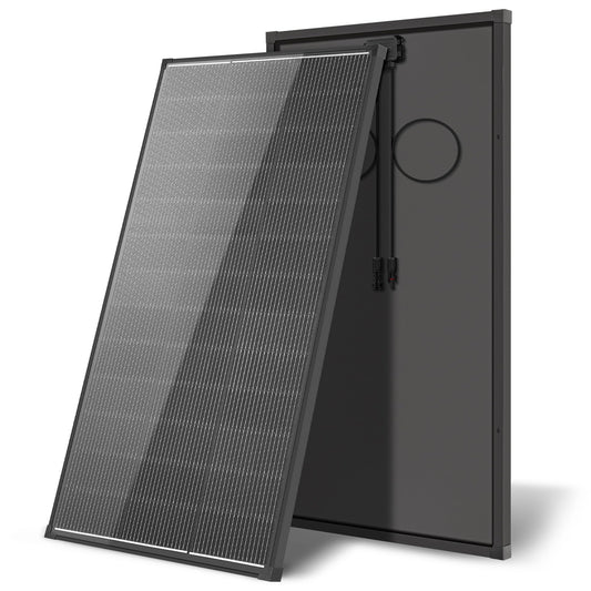 AeternaSol Solar Panels,200 watt Solar Panel 12v n Type 18bb Solar Panel A+ Grade PV Module with IP68 Junction Box,25% Cell Efficiency 200w Solar Panels for Off Grid RV Boat Rooftop Camper(200W Black