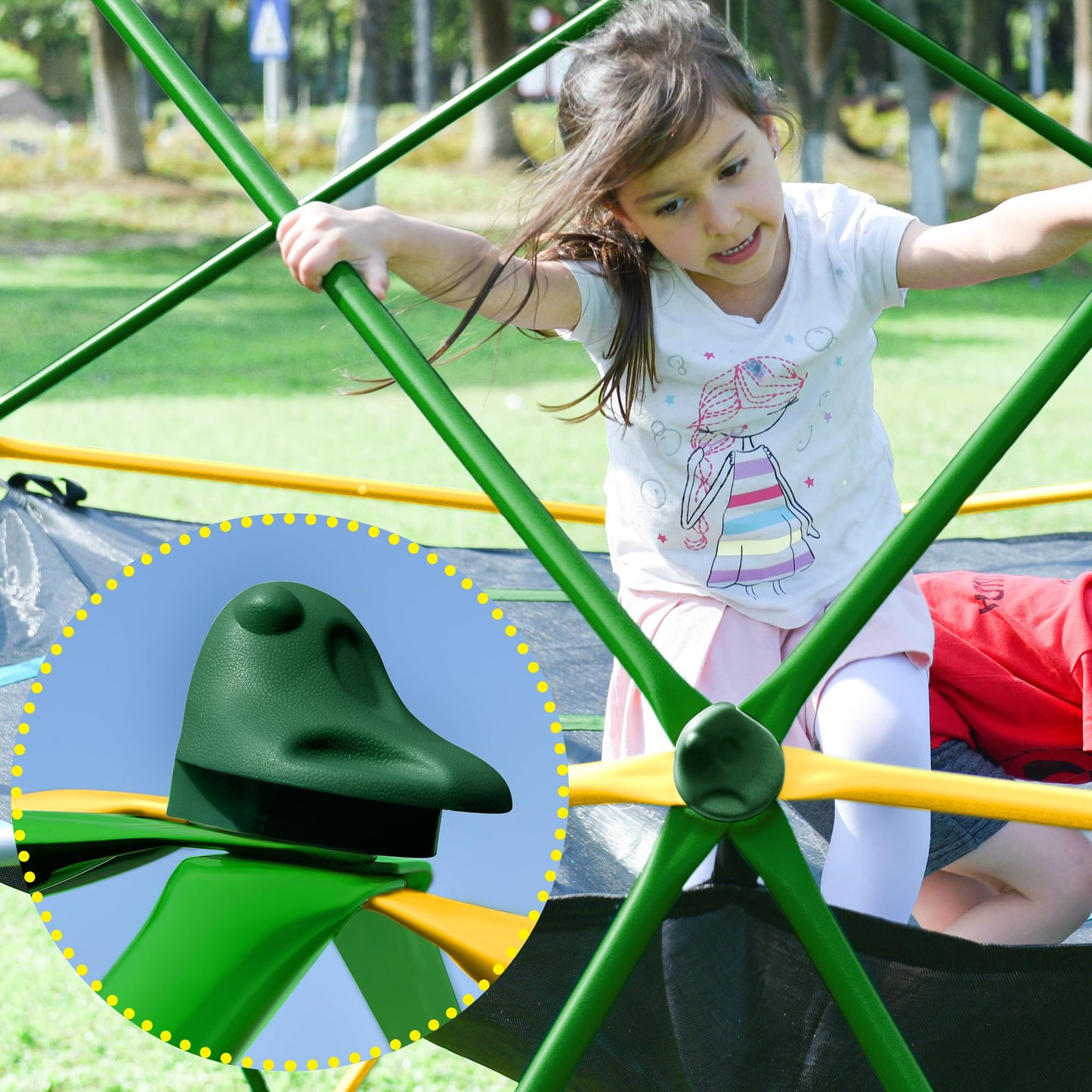 Merax 13FT Climbing Dome with Hammock, Outdoor Geometric Dome Climber Play Center for Kids 3-10 Supporting 1000 lbs, Easy Assembly Jungle Gym