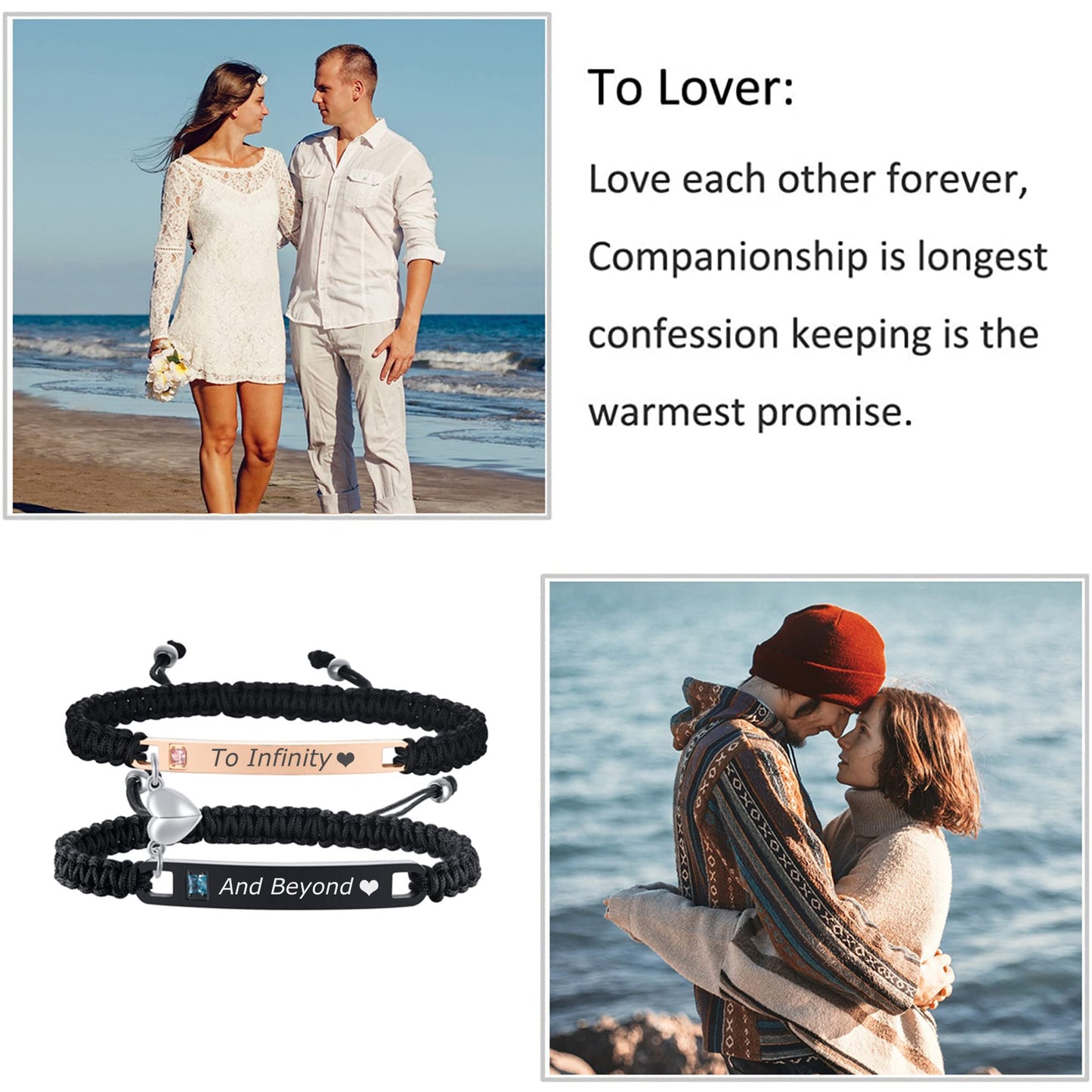 MEALGUET to Infinity and Beyond Couple Bracelet,Hand Braided Couple Bracelets Set Mutual Attraction Relationship Bracelet Personalized Gift for Men Women, Handmade
