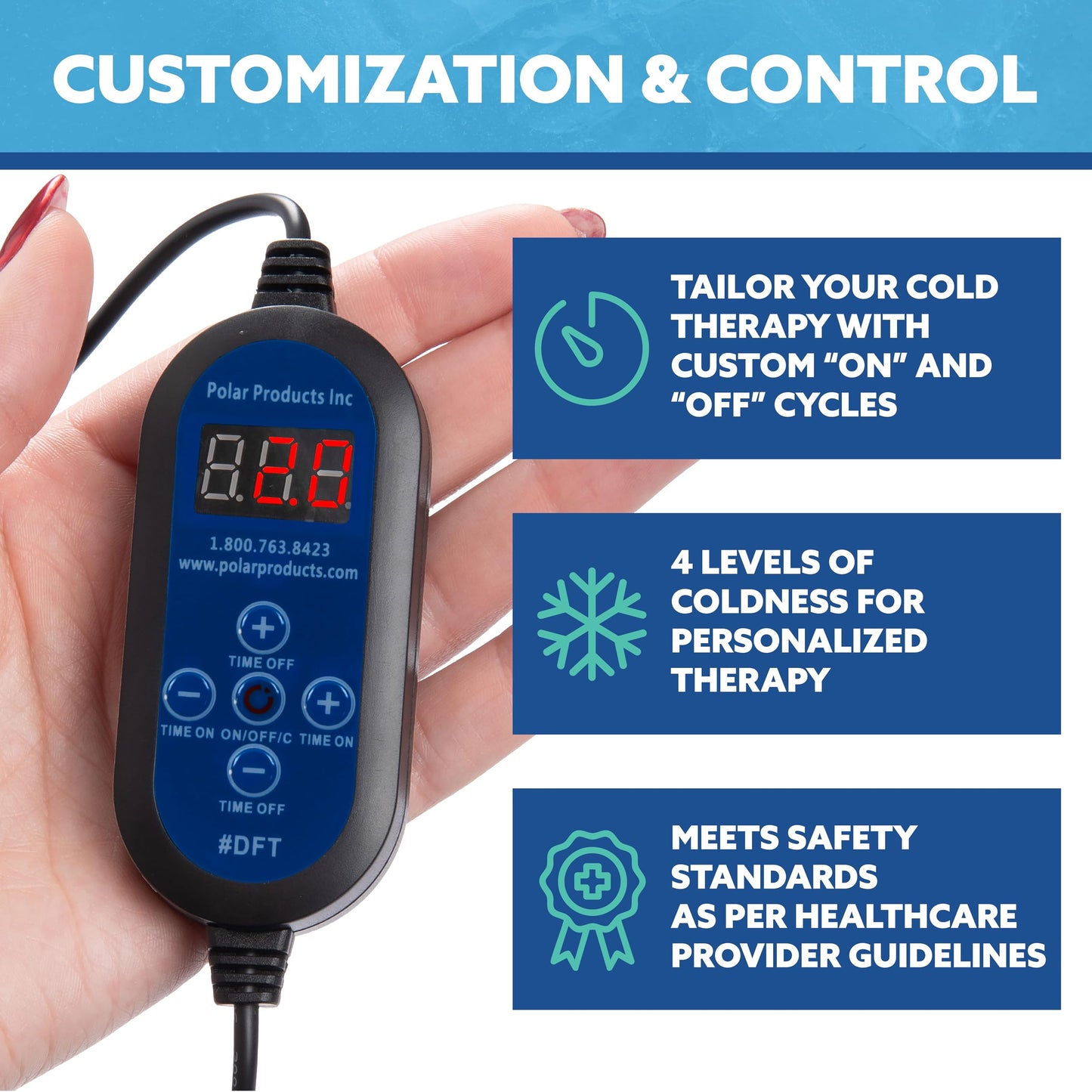 Polar Active Ice 3.0 | 9 QT Cold Therapy Ice Machine | Programmable Timer | Universal Rectangular Compression Pad | Cryotherapy Pain Relief System | Ace Bandage Style Compression