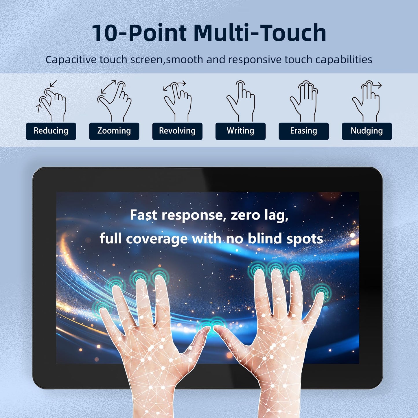 NORQIN 18.5 Inch Embedded Industrial Touch Panel PC,16:9 IP65 Capacitive Touch Screen Monitor 1920×1080 FHD,All-in-one Computer,Windows OS,4×USB,HDMI,6×COM,2×LAN,WiFi,for Kiosks（I5-7200U,8GB+512GB