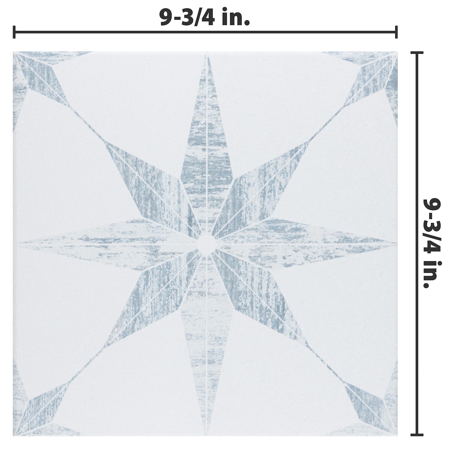 Cassis Stella White 9-3/4" x 9-3/4" Porcelain Floor and Wall Tile