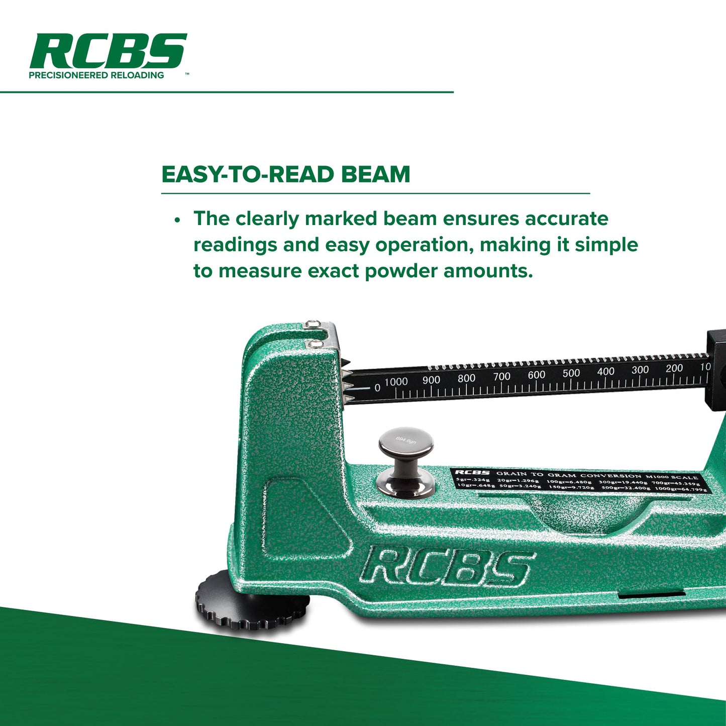 RCBS M1000 Mechanical Scale, Precision Mechanical Reloading Scale with 1000 Grain Capacity