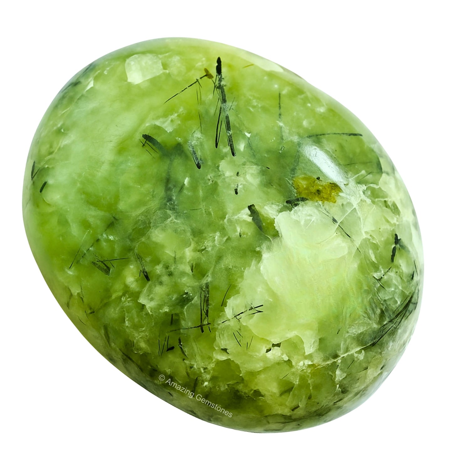 Amazing Gemstone Prehnite Epidote Crystals and Healing Stones - Large Palm Stone Crystals Piedra - Crystal for Good Luck, Positive Energy, Meditation - Unique Stocking Stuffers, Gifts for Women, Men