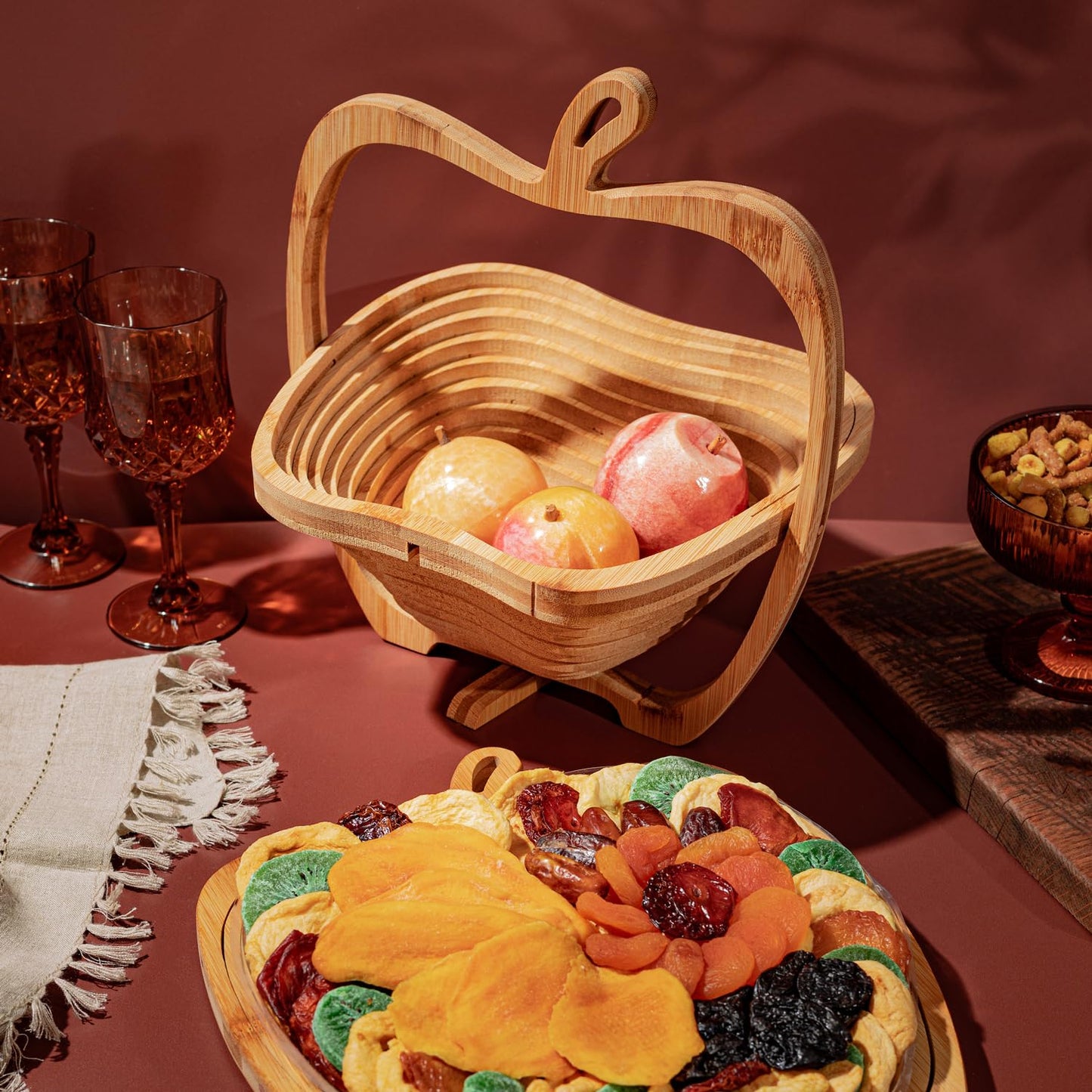 Dried Fruit Gift Basket - Healthy Gourmet Snack Box - Holiday Food Tray - Variety Snacks - Easter, Birthday, Sympathy, Mom, Dad, Corporate Tray - Bonnie & Pop