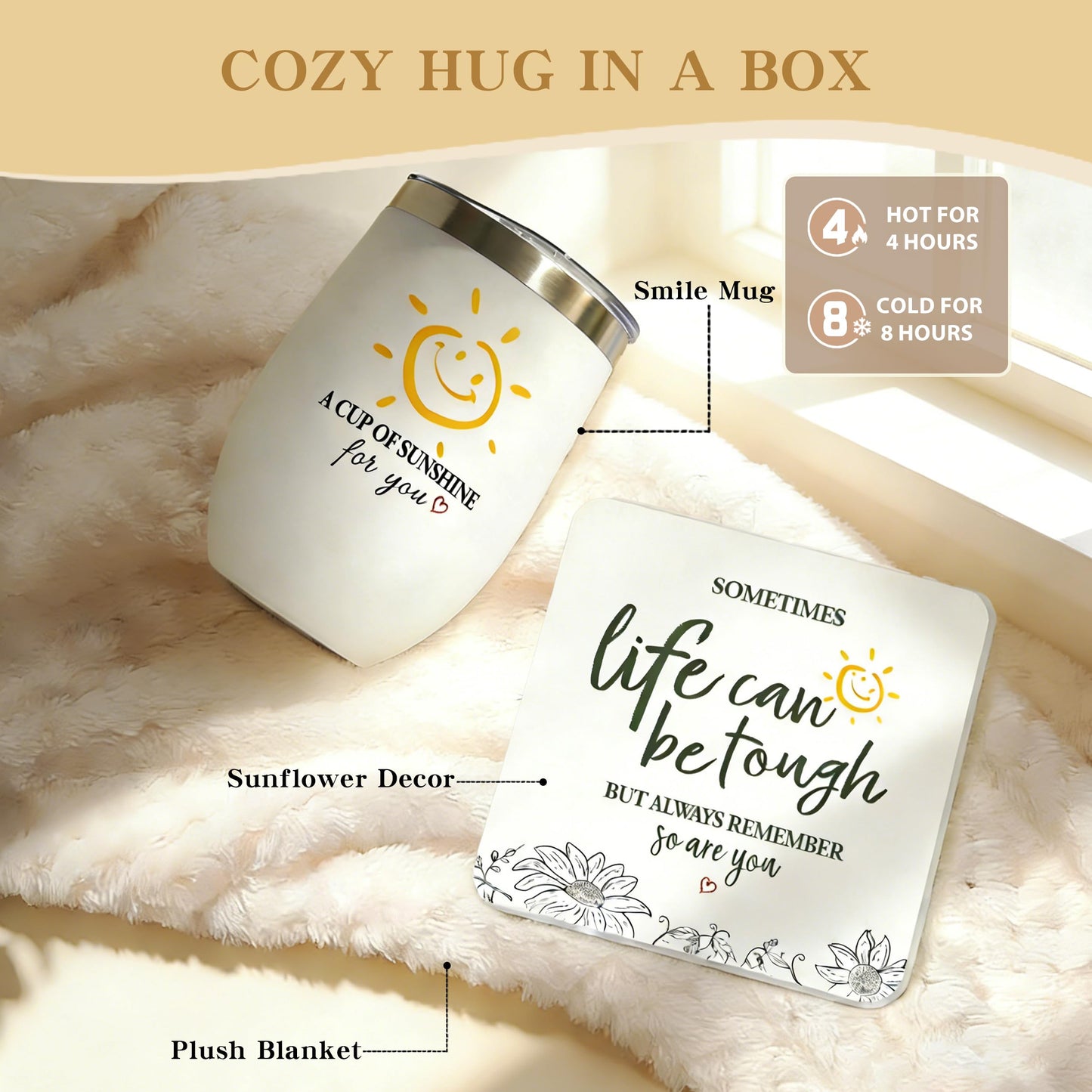 Birthday Gifts for Women - 11 Pcs Self Care Gift Basket Set for Mom Sister Friend - Get Well Soon Gift Box - Recovery After Surgery Care Package - Friendship Inspirational Cheer Up Thank You Present