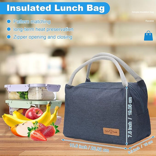Silkfly Insulated Lunch Bag Bulk Reusable Thermal Leakproof Tote Cooler Lunch Bag for Women Men Work Picnic Office Travel, 5 Colors(10 Pcs)