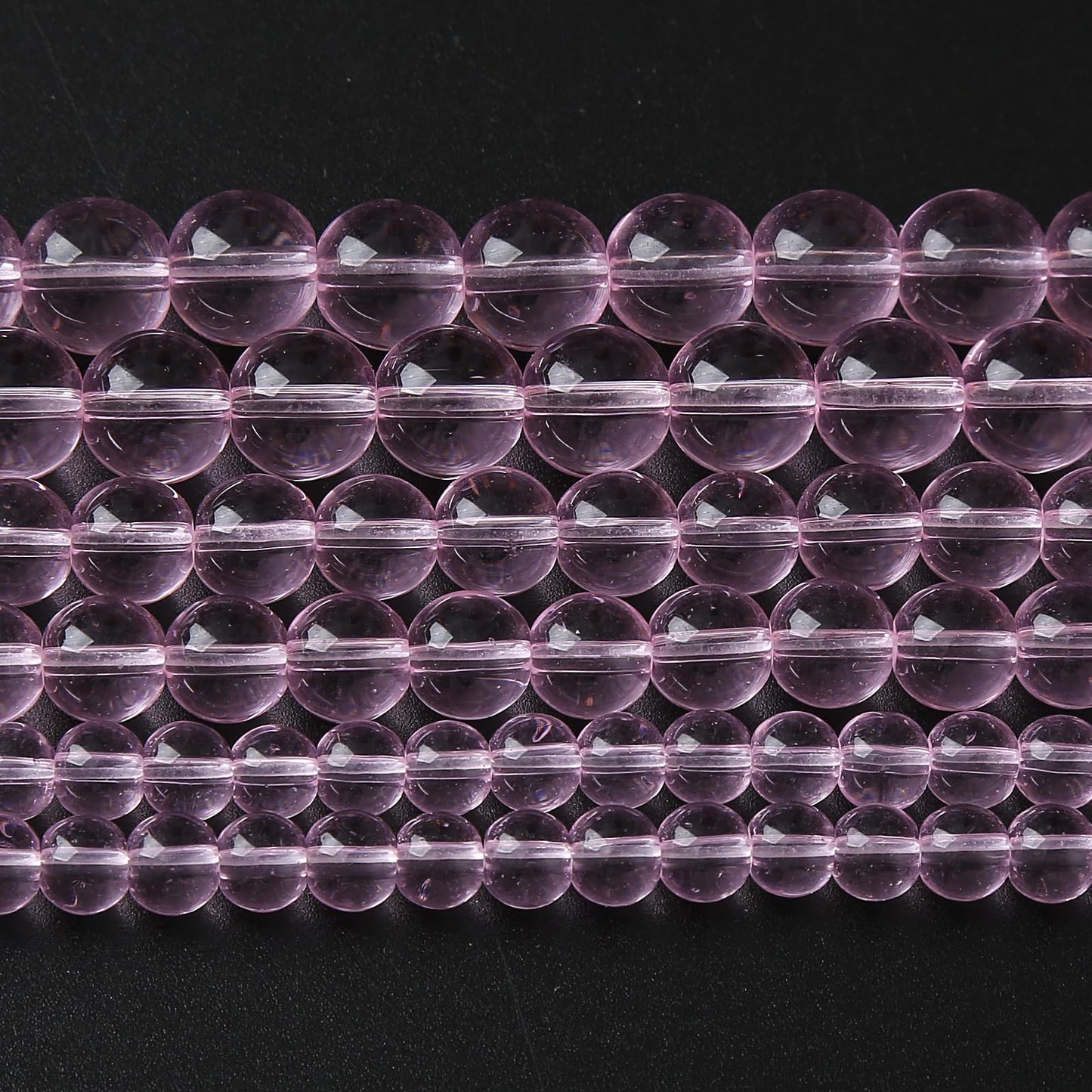 10mm 38pcs Smooth Rose Pink Glass Beads Quartz Crystal Round Loose Beads for Jewelry Making DIY Bracelet Necklace
