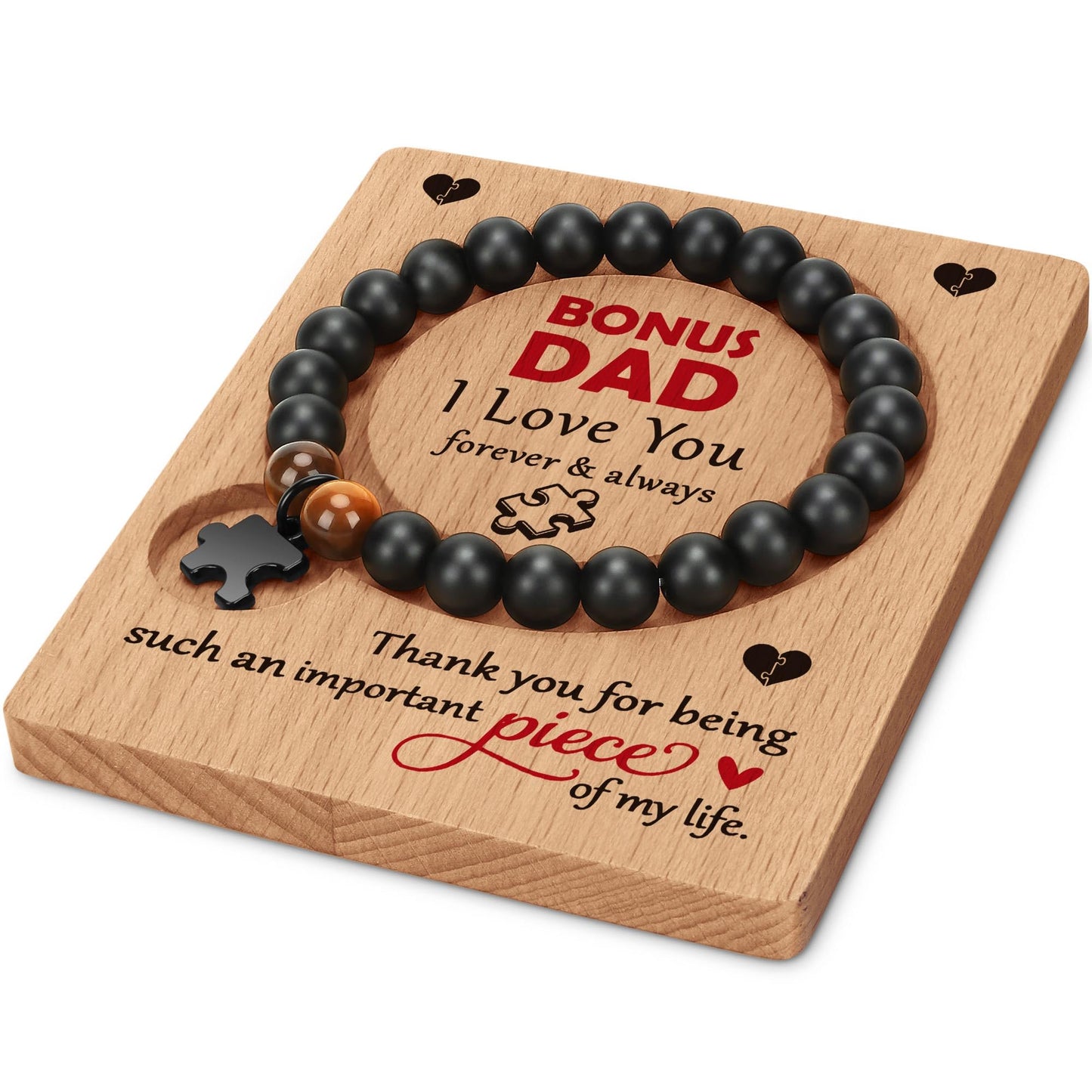 WZHENAINI Bonus Dad Gifts, Father Gift for Dad Fathers Day Birthday, from Daughter Son, Best Dads I Love You Thank You Appreciation Stepdad Bracelet Daddy Papa Father-in-law Gifts