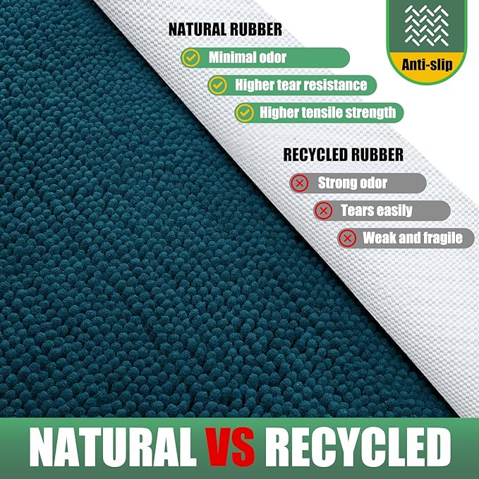 IM HOME Chenille Absorbent Outdoor Doormat 71" x 25", Washable Muddy Door Mats for Dog Non Slip Heavy Indoor Doormat Soft Front Inside Doormats for Entryway, Mud Dog Paws, Patio Teal Blue