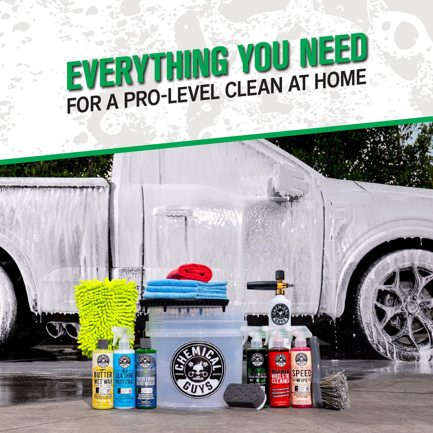 Chemical Guys 16-Piece Arsenal Builder Car Wash Kit with Foam Cannon, Bucket, and 6 x 16 oz Care Chemicals - Car Detailing Kit Works with Pressure Washers, Trucks, SUVs, Motorcycles, and More