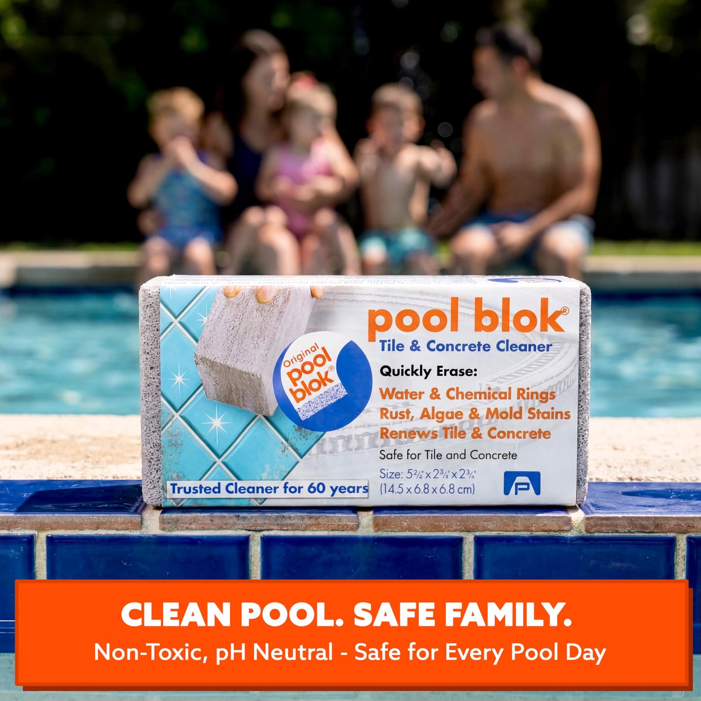 Pumie 2-Pack Pumice Stone for Pool Tile Cleaning - Calcium Remover for Tile & Plaster Stain - Cleaner for Calcium Build Up - Grout & Concrete Scouring - Pool Blok PB-12-5.75x2.87x2.87