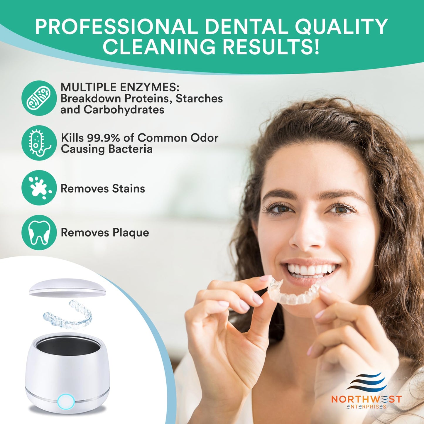 Ultrasonic Retainer Cleaner Solution Concentrate - Ultrasonic Denture Cleaner for Ultrasonic Machines - Cleans Mouthguards, Invisalign, and Nightguards - Updated Formula (Mint) (32 Ounces)
