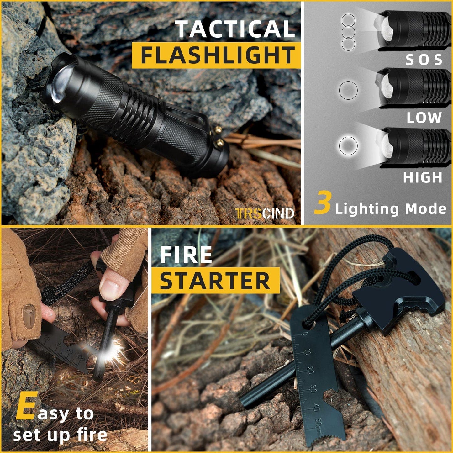 Gifts for Men Dad Husband - Fathers Day, Anniversary Birthday Gifts Idea for Him Boyfriend Man- Survival Kit 14 in 1, Survival Gear and Equipment, Fishing Hunting Camping Accessories, Cool Gadgets