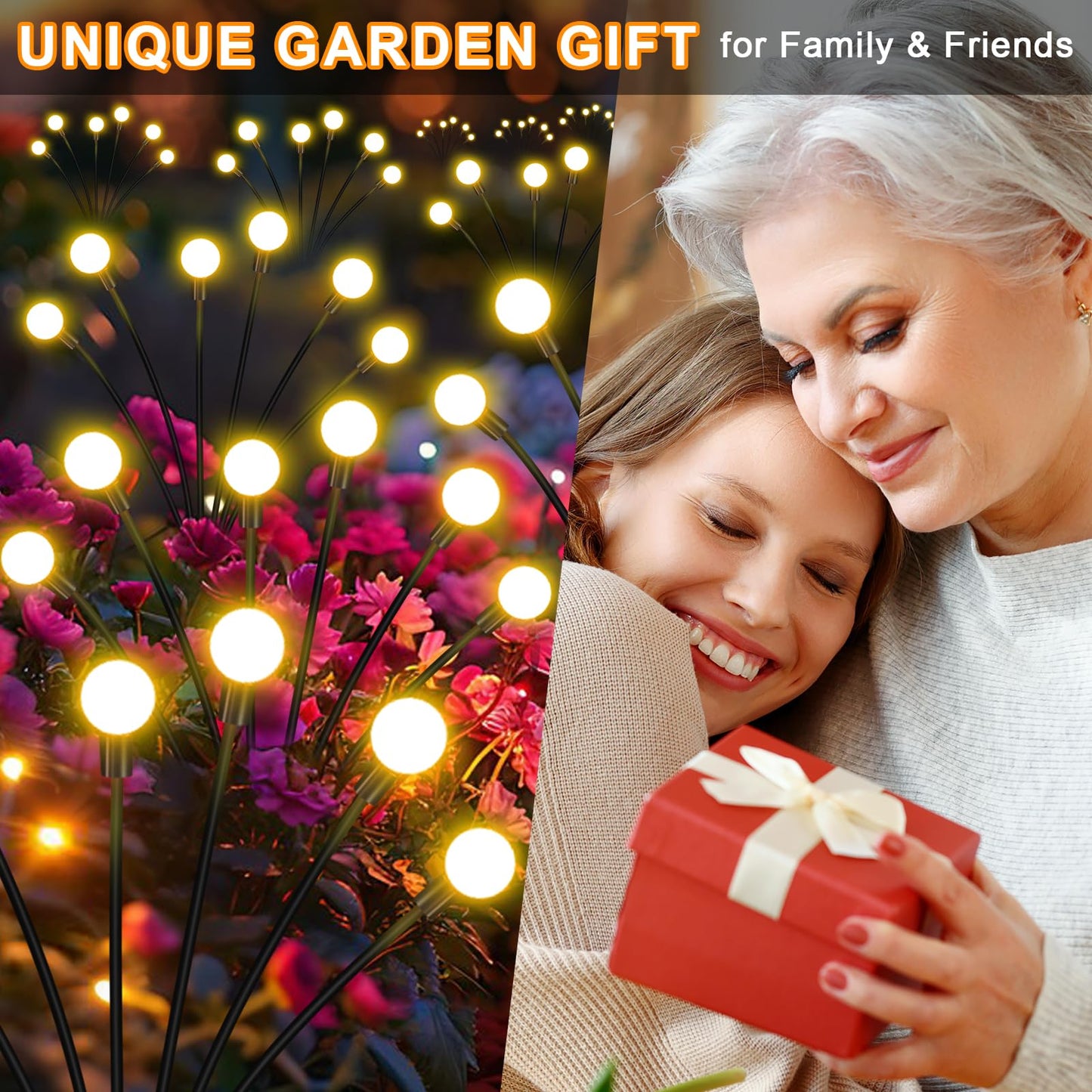 NBQQ Solar Garden Lights Outdoor, Waterproof Solar Powered Lights for Yard Pathway Patio, Swaying Lawn Decor as Gardening Gifts for Women Holiday(Warm White, 10 Pack)