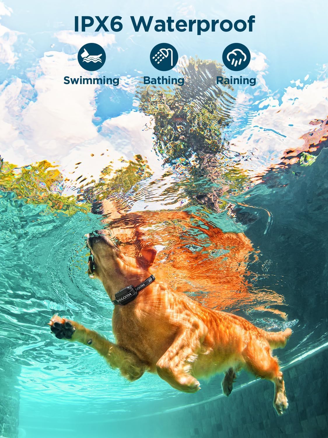 DOGOITM Wireless Dog Fence for 2 Dogs, GPS Wireless Dog Collar with 3 Warning Modes, Pet Containment System with AI Smart Signal, Electric Fence Collar for Outdoor Use(2 Collars)