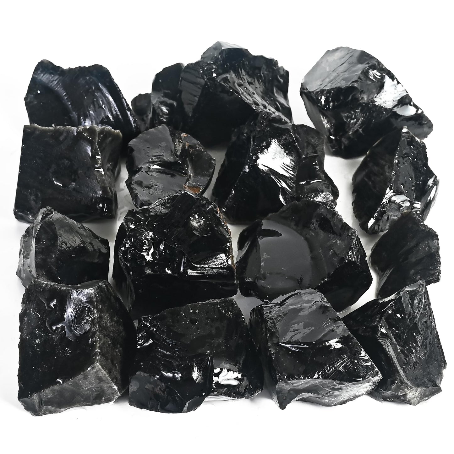Crocon® 1LB Black Obsidian Rough Bulk Rocks Natural Stone Spiritual Gifts Raw Gemstone Crystals and Stones Tumbling Cabbing Polishing Gem Mining Chakra Balancing Reiki Healing Home Office Décor