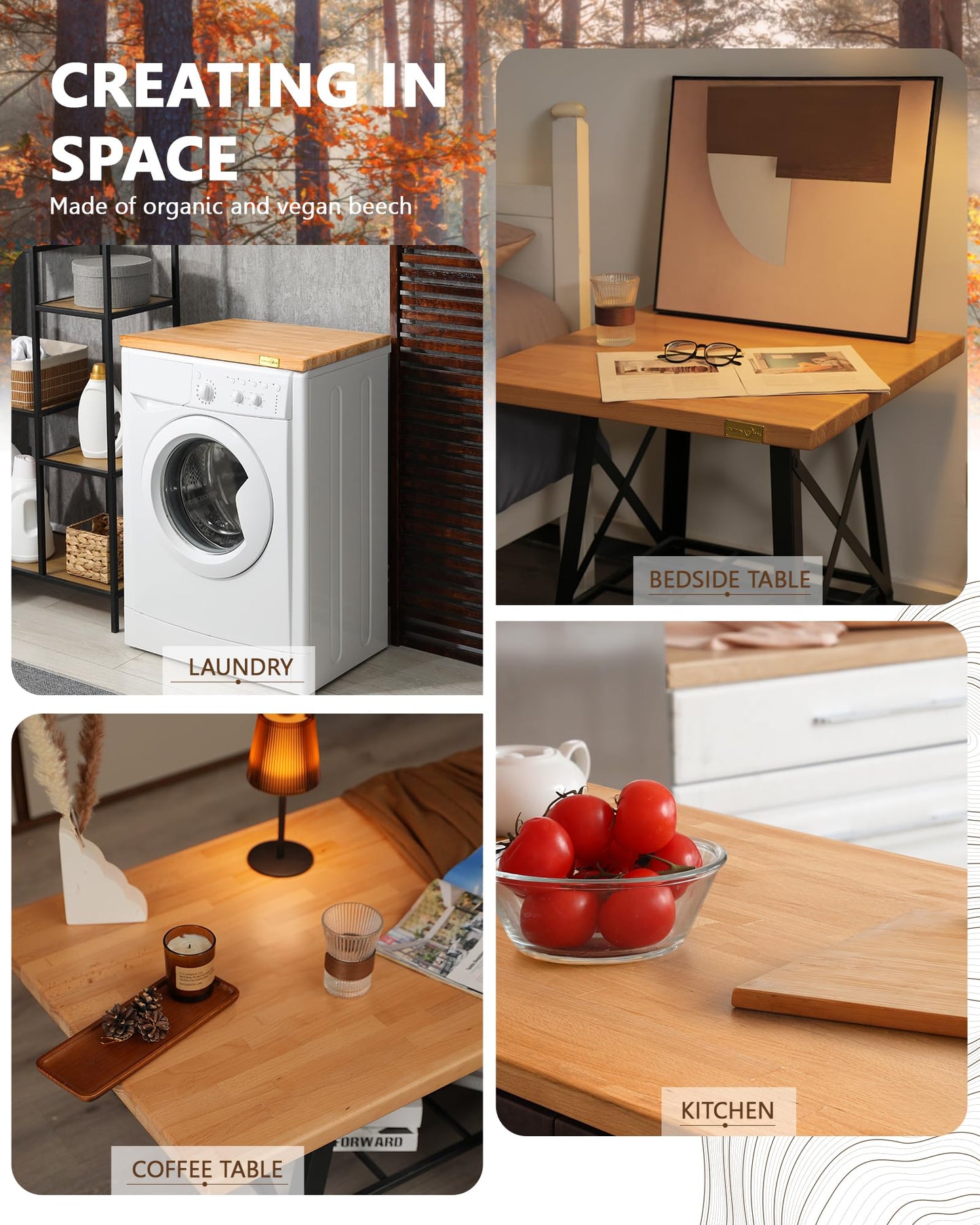 24"x25" Butcher Block Countertop, DIY Beech Countertop, 1.5'' Thick Waterproof Table Top, Used as Cutting Board, Office Desk Tops, Living and Dining Room Tables, Laundry Counters, Kitchen Island