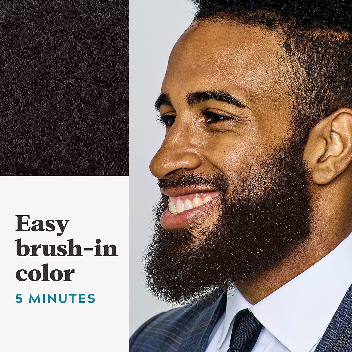 Just For Men Mustache & Beard, Beard Dye for Men with Brush Included, With Keratin Biotin Aloe and Coconut Oil for Healthy Facial Hair - Rich Dark Brown, M-47, Pack of 3 (Packaging May Vary)