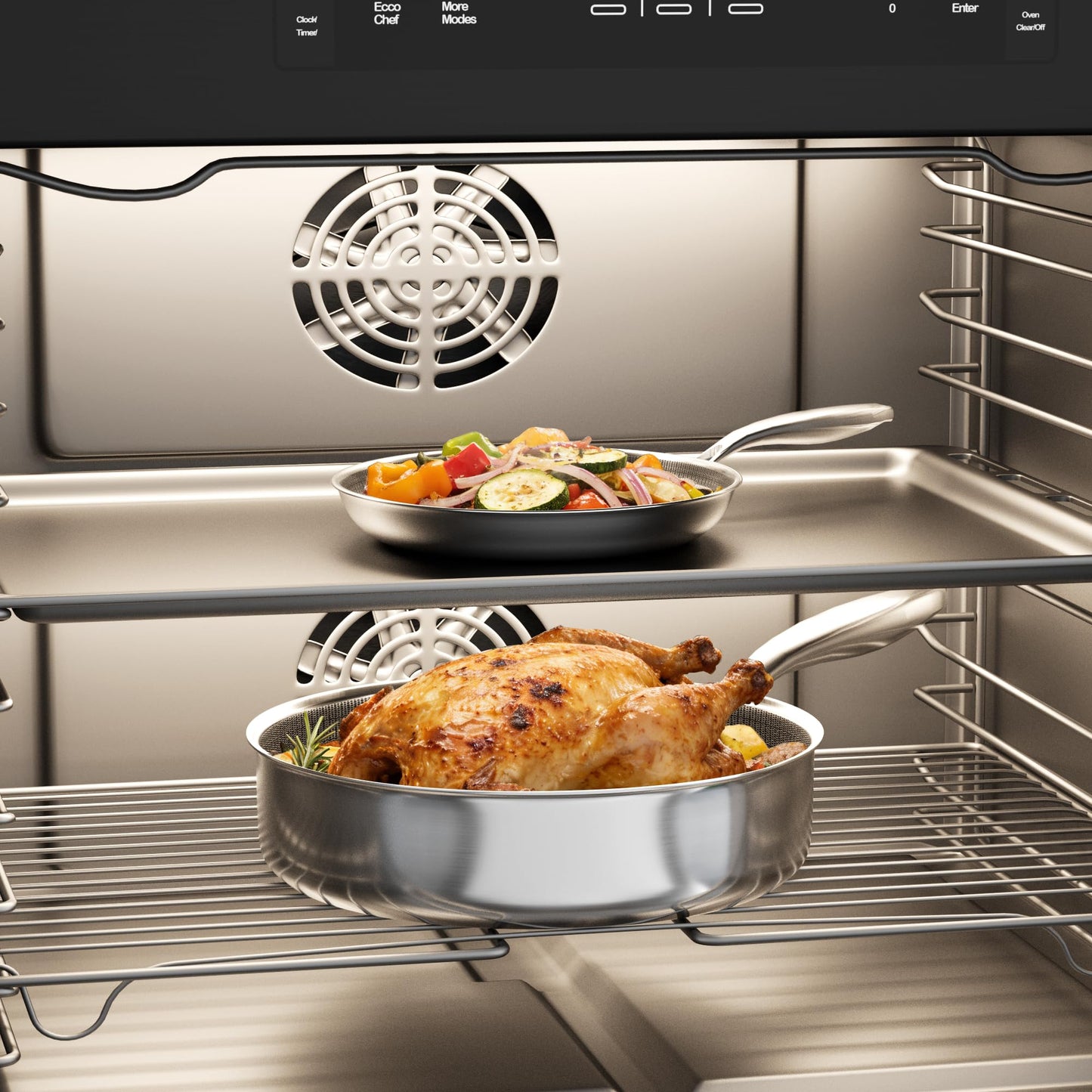COOKER KING 7 PCS Stainless Steel Cookware Set, Pots and Pans Set Non Stick, Hybrid Cookware,Non-Stick Frying Pan, Saucepan, Saute Pan & Stockpot, Non-Toxic, Oven Safe, Induction Compatible