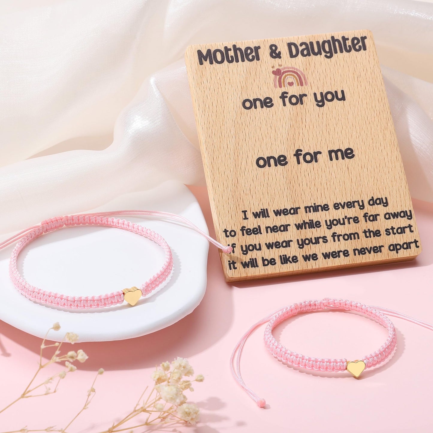 WZHENAINI Mother Daughter Bracelets Mommy and Daughter Birthday Gifts Mom Daughter Heart Matching Bracelets from Mom Mothers Day Gift To My Daughter Bracelets
