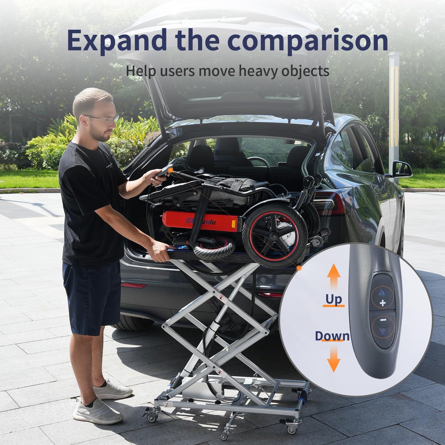 Wheelchair Lift Portable Electric Lift for Wheelchairs and Scooters - Lightweight, Rechargeable & Space-Saving Design
