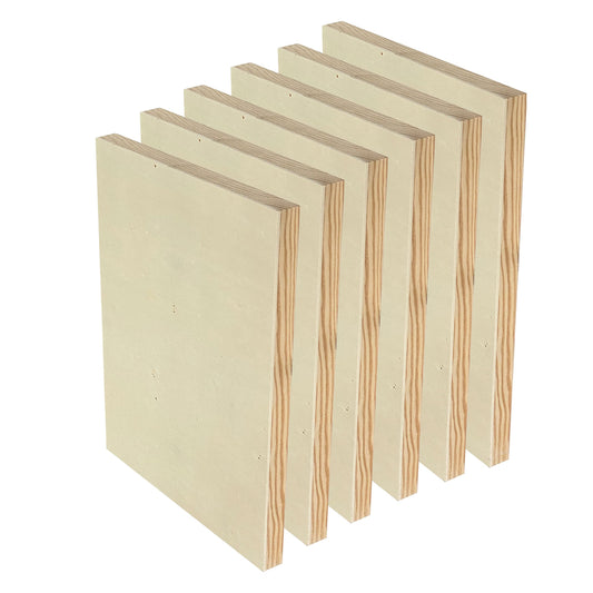 9x12 Wood Canvas for Crafts, 6-Pack Framed Wooden Panel Boards for Painting Pouring Crafts