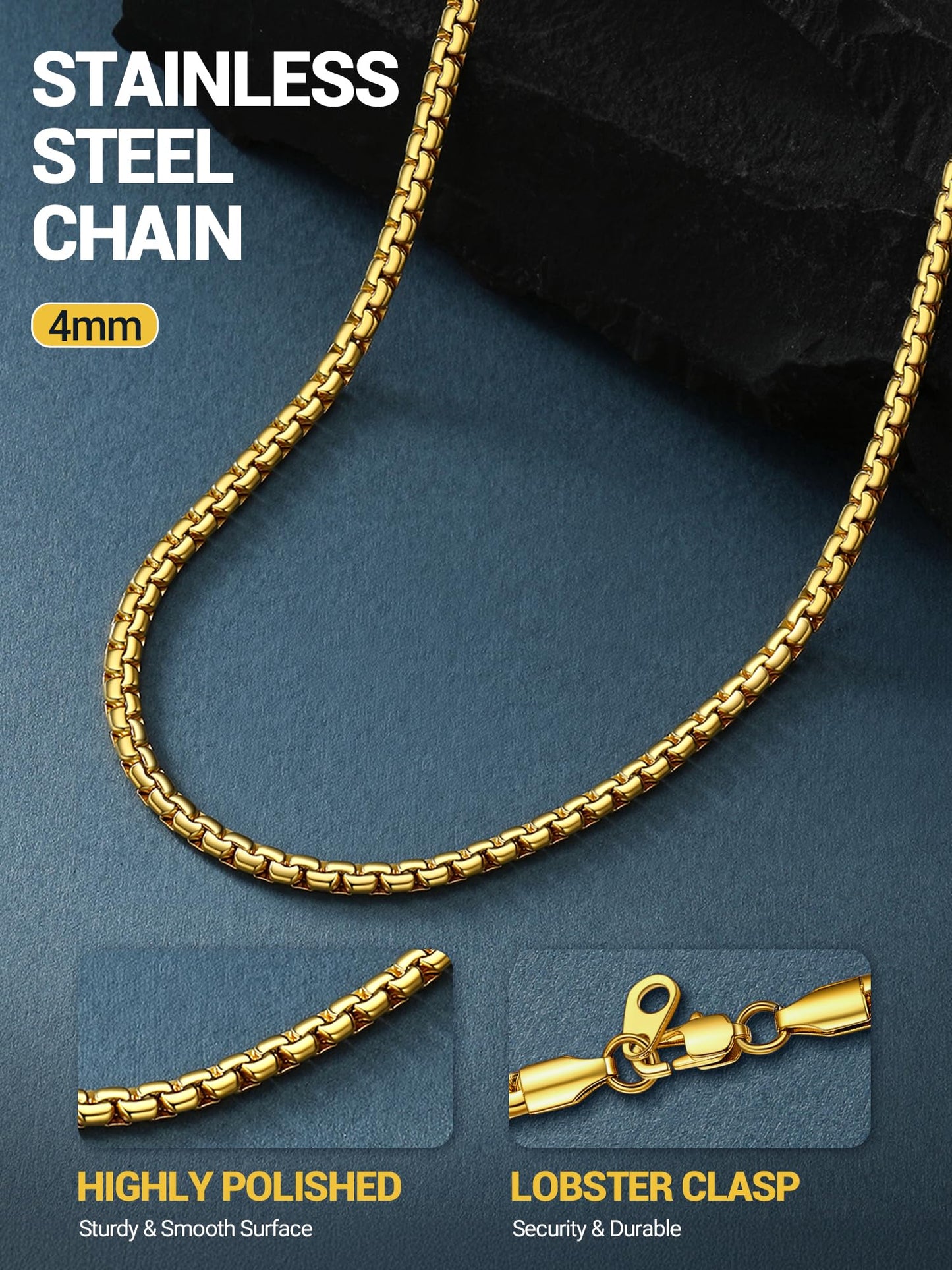 PROSTEEL Hip Hop Men Jewelry Chain for Men Link Chain Layering Layered Long Necklace