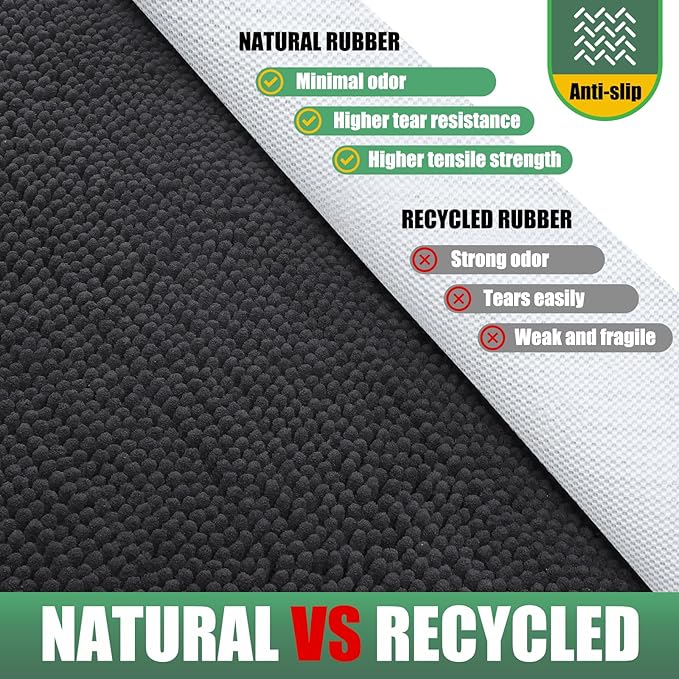 IM HOME Chenille Absorbent Outdoor Doormat 60" x 36", Washable Muddy Door Mats for Dog Non Slip Indoor Doormat Dog Mat for Muddy Paw Front Inside Doormats for Entryway Dark Grey