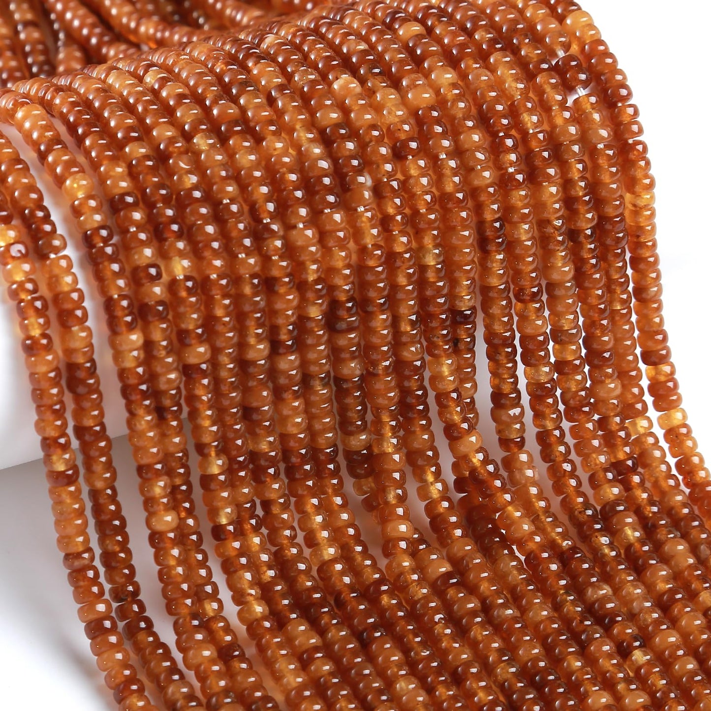 150PCS 2x4mm Natural Gold Tourmaline Jades Stone Rondelle Beads Abacus Disk Stone Beads Round Loose Spacer Gemstone for DIY Bracelet Necklace Jewelry Making