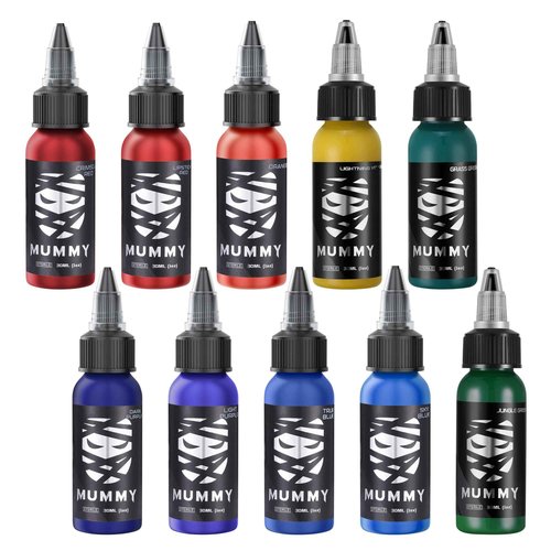 Mummy USA Custom Tattoo Ink Traditional Set Tattoo Kit for Professinoal Tattoo Artists(Pack of 10)