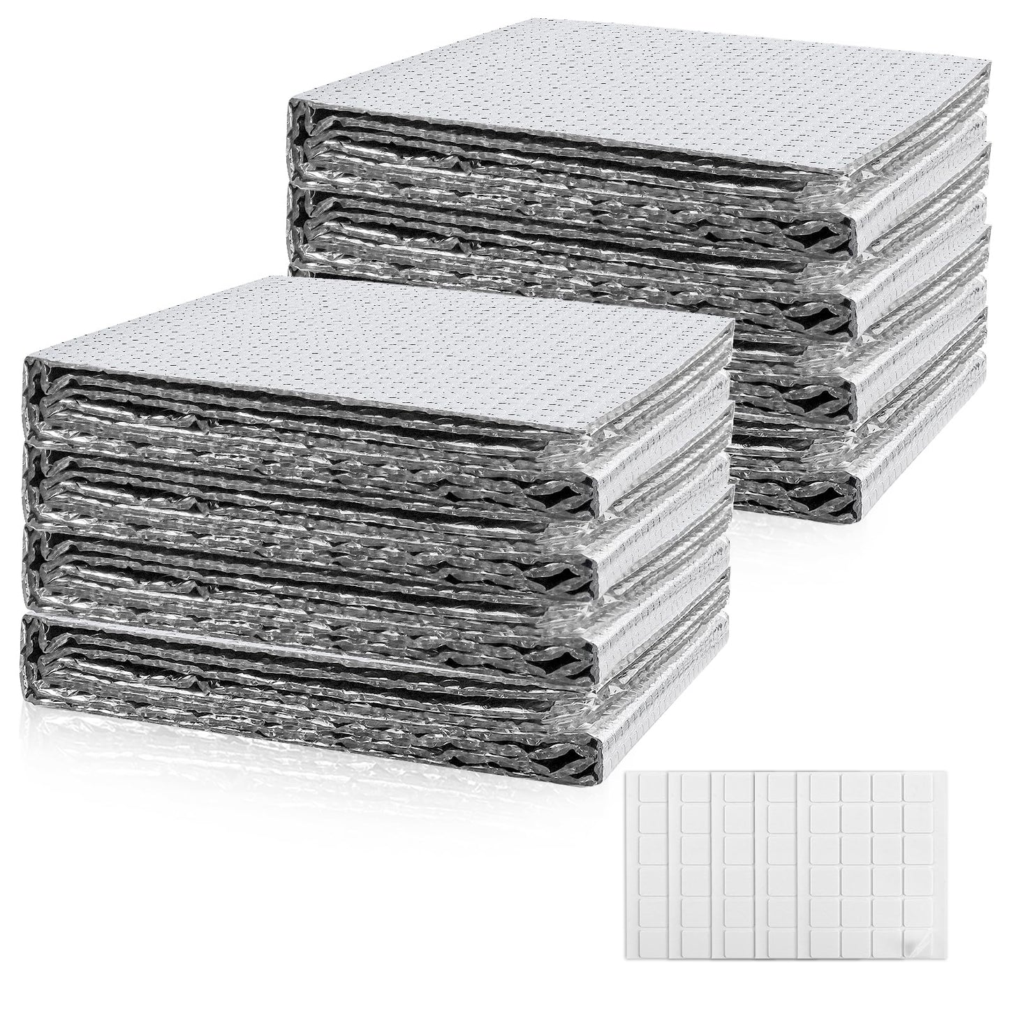 Reflective Bubble Insulation Sheet 6MM Thick Double Bubble Aluminum Foil Shield Garage Door Insulation Panels Kit Radiant Barrier for Windows RV Roof Attic Wall (24IN X 60IN, 8 PCS)