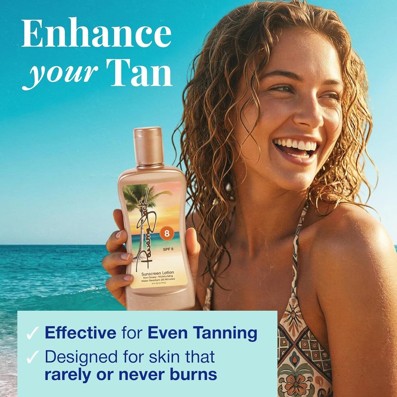 Panama Jack Sunscreen Tanning Lotion - SPF 8, Antioxidant Moisturizing Formula | 6 FL OZ (Pack of 2)