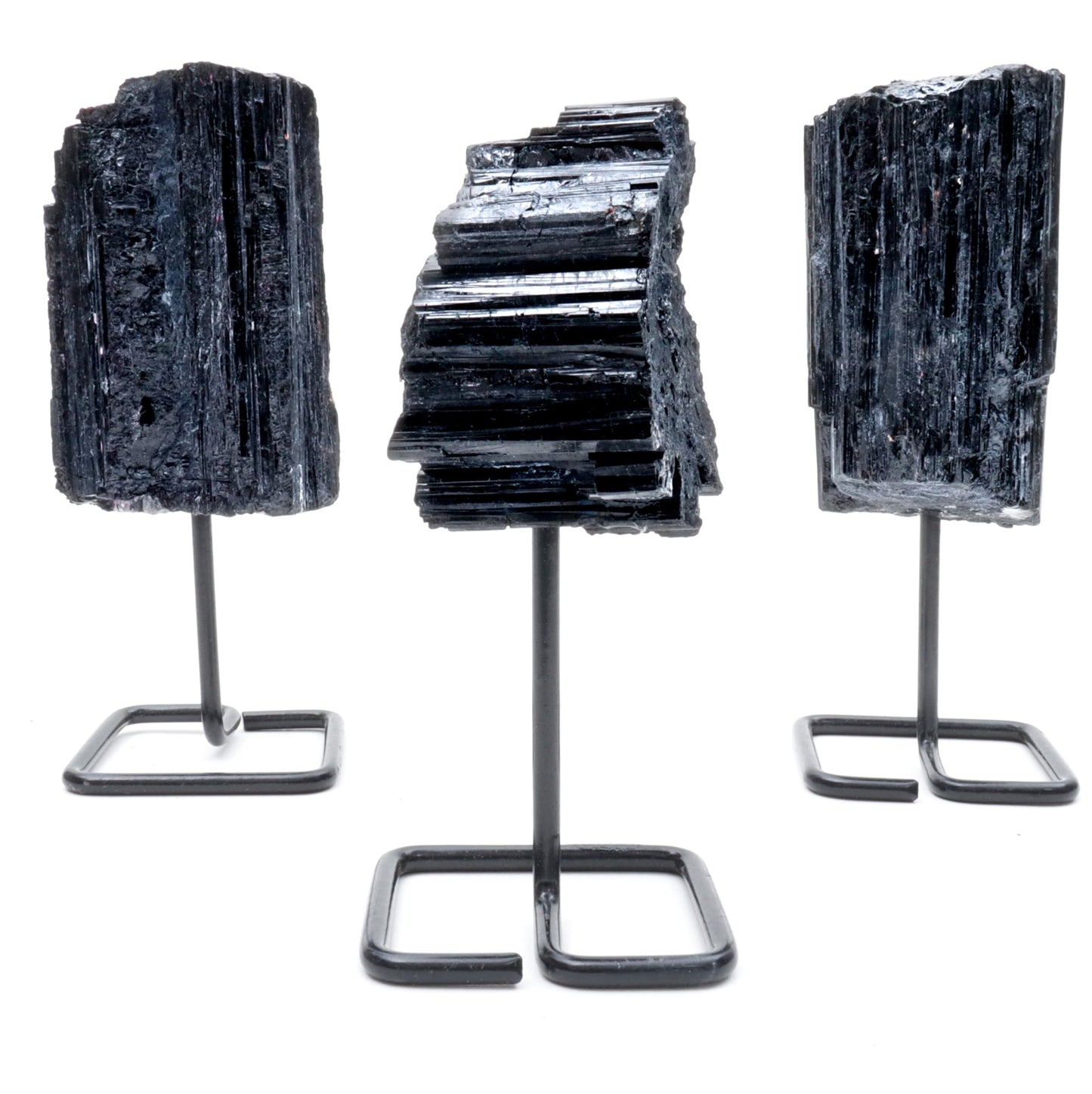 DANCING BEAR Black Tourmaline on Stand, Includes Information Card, Rough Raw Natural Stone for Good Vibes, Reiki Energy, Assembled in the USA