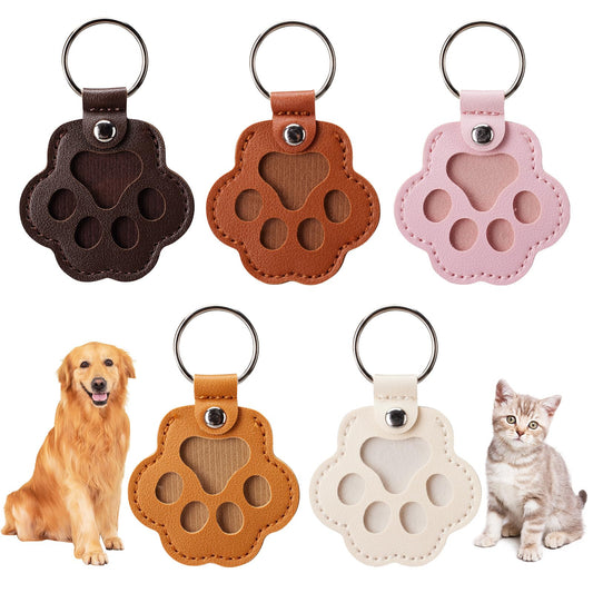 Aanqilze 5PCS Pet Hair Storage Keychain, Pet Dog Cat Hair Collector Paw Shaped fur keepsake Keychains, pet enthusiast commemorative gift
