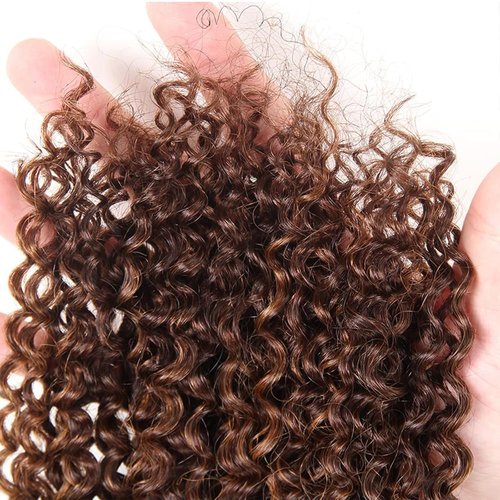 Condescension Human Hair Bundles 18 20 22 Inch Chocolate Brown P4/30 Jerry Curly Bundles Human Hair 100% Unprocessed Soft Sewn In Hair with Double Weft for Black Women
