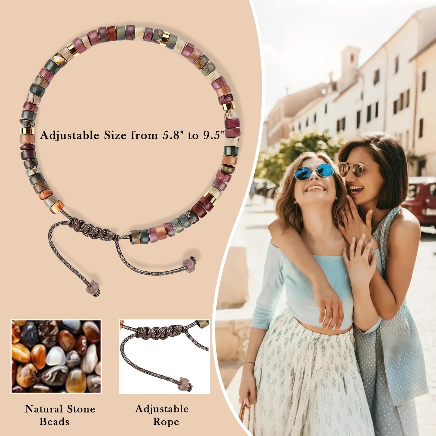 Chakra Bracelets for Women Crystals and Healing Stones Crystal Bracelet Healing Bracelet for Women Spiritual Bracelets for Woman Anxiety 7 Chakras Healing Crystals Meditation Relax Anxiety (Coffee color)