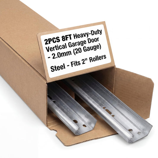 2-Pack Universal Garage Door Vertical Track Set – 88" Tall Replacement Rails for 8' Foot Doors, 2 mm Heavy Duty Galvanized Steel, Durable & Warp-Resistant, Fits 2" Rollers