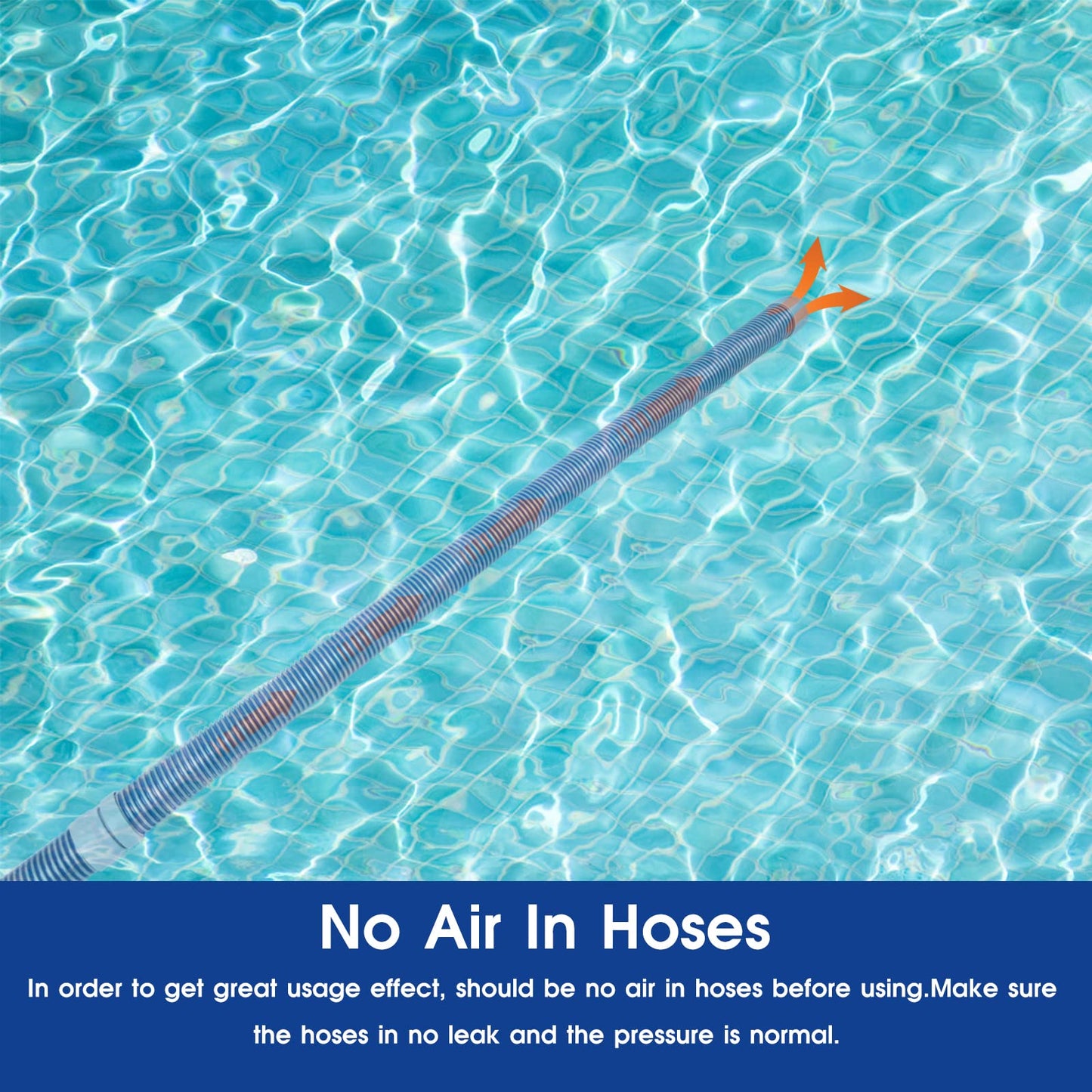 POOLWHALE Professional Swimming Pool Vacuum Cleaner Hose -1.5” 8 Piece Hoses, Perfect Vacuum Extension/Replacement - Compatible with all Major Automatic Pool Cleaners