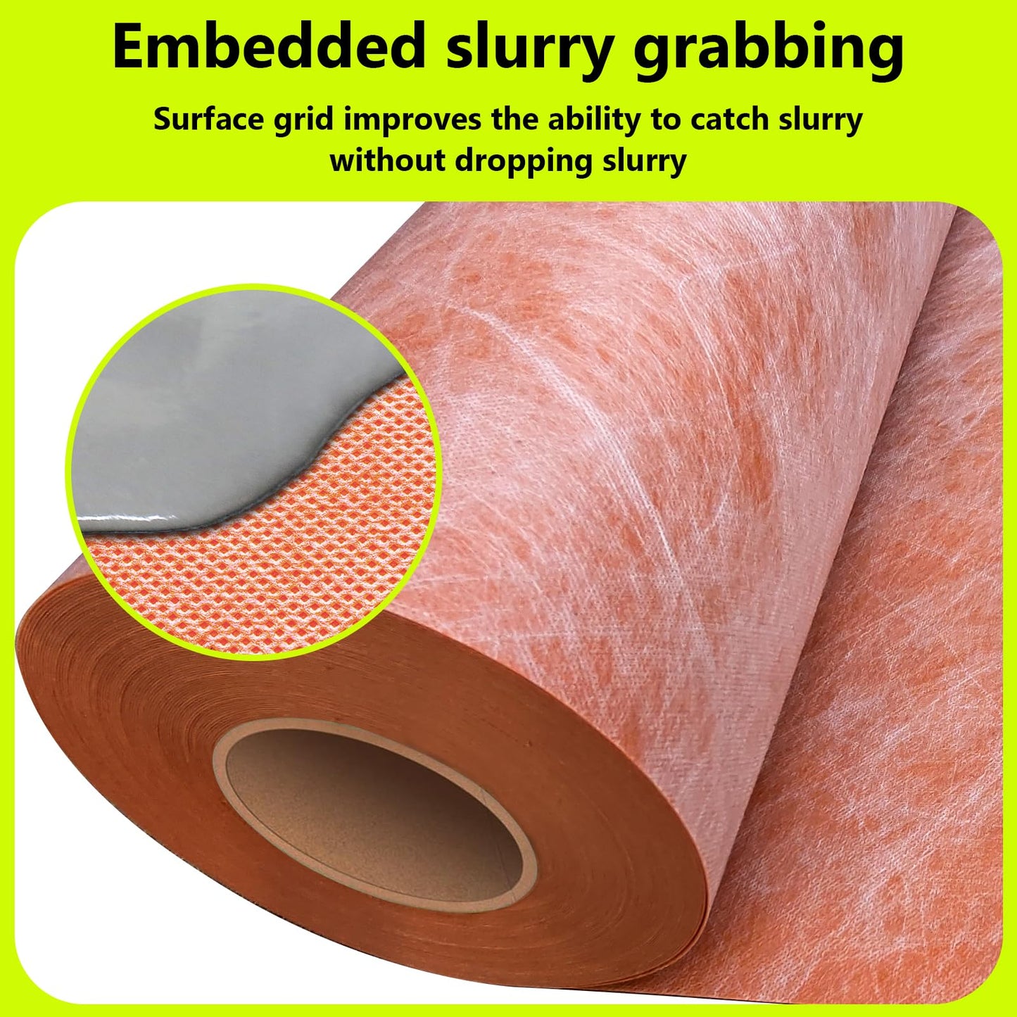 Waterproof Membrane 23.6mils/0.6mm Thickness 3.3x98.4’/ 323 Sq Ft Tile Underlayment Waterproofing Membrane PE Fabric for Shower Walls, Bathroom Floors, Sauna Room, Roof Polyethylene Fabric Roll Roof