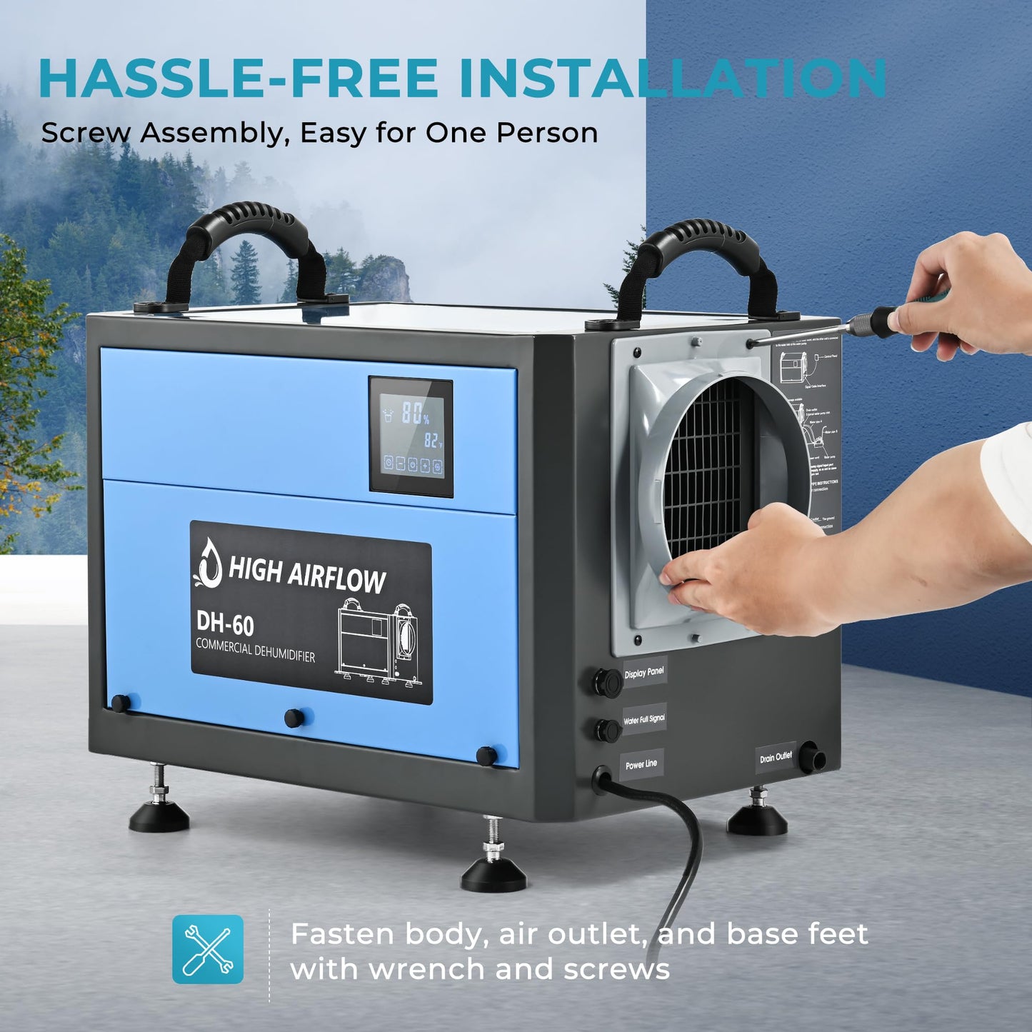 EUHOMY 130 Pint Crawl Space Dehumidifier with Drain Hose, Dehumidifier for Home and Basement, Dehumidify Up to 5500 Sq.Ft Commercial Dehumidifiers, Timer on/off, Automatic Dehumidification